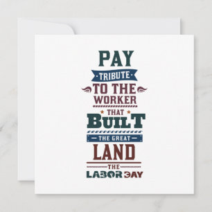 Labour day pay tribute to the worker thank you card