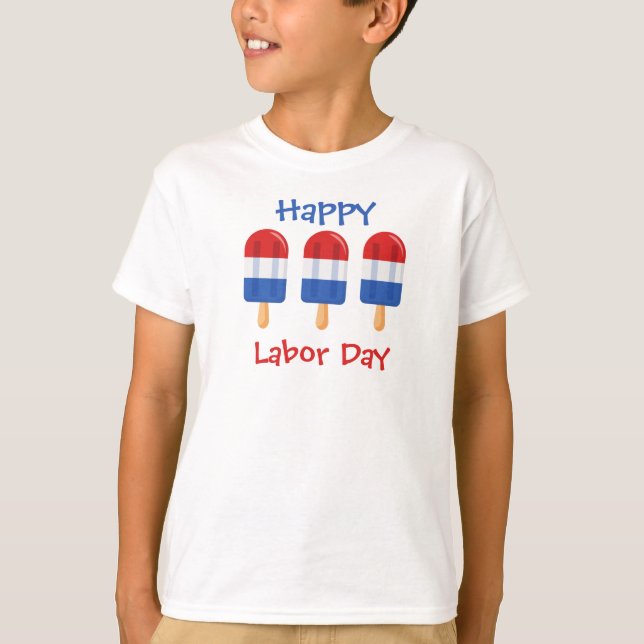  Labour Day red, white & blue ice pop ice cream  T-Shirt (Front)
