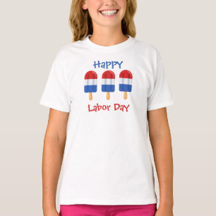  Labour Day red, white & blue ice pop ice cream  T T-Shirt