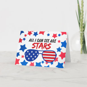 Labour Day Seeing Stars Patriotic Sunglasses Card