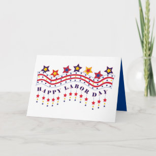 Labour Day Stars and Stripes Banner Trailing Stars Card