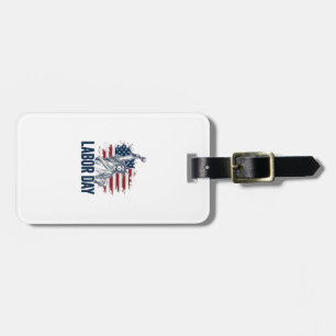 Labour Day Statue of Liberty Patriotic Worker Desi Luggage Tag