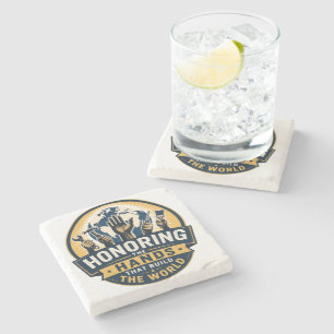 Labour Day  Stone Coaster