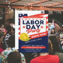 Labour Day USA Flag Hard Hat Party Event