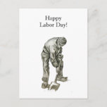 Labour Day Van Gogh Working Man Drawing Postcard<br><div class="desc">Celebrated on the first Monday in September, Labour Day is an American holiday dedicated to the hard working men and women whose physical and mental labour contributed to creating the United States. Worldwide, the holiday is often connected to International Worker’s Day on May 1. This customisable design features a black...</div>