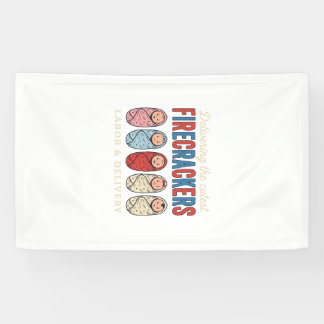 Labour & Delivery Firecrackers Cute Baby Nurse Des Banner