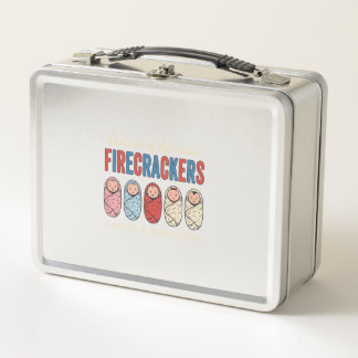 Labour & Delivery Firecrackers Cute Baby Nurse Des Metal Lunch Box