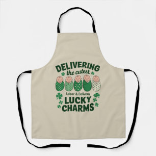 Labour & Delivery Lucky Charm Nurse Shamrock  Apron