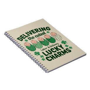 Labour & Delivery Lucky Charm Nurse Shamrock  Notebook