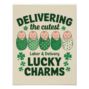 Labour & Delivery Lucky Charm Nurse Shamrock Photo Print