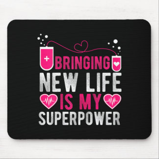 Labour Delivery Nurse Bringing New Life Is Mouse Mat