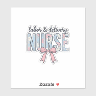 Labour & Delivery Nurse Floral Bow Vintage Shirt D