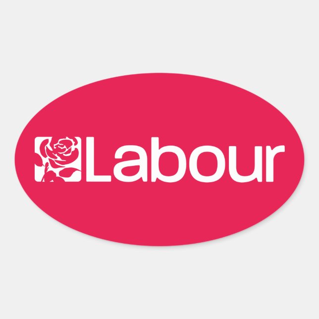 Labour Party UK Oval Sticker (Front)