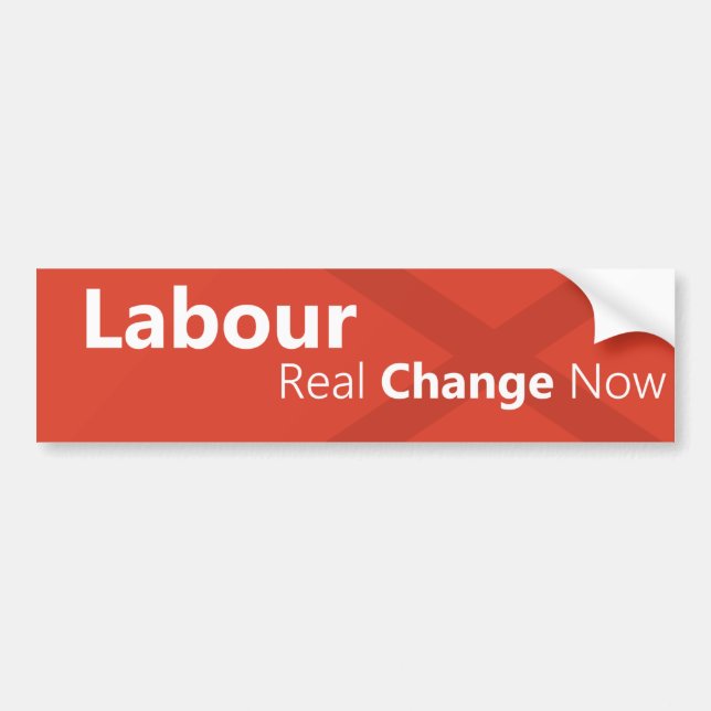 Labour Real Change Now Logo Bumper Sticker (Front)