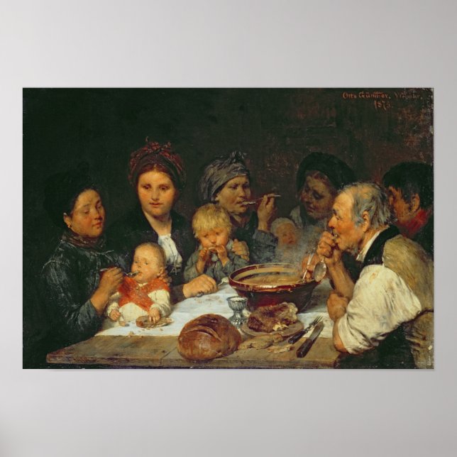 Labourers at a Table, Thueringen, 1875 Poster (Front)