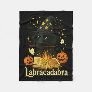 Labracadabra Black Labrador Wizard Halloween Fleece Blanket