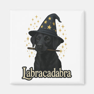 Labracadabra Funny Black Lab Dog Wizard Halloween  Magnet