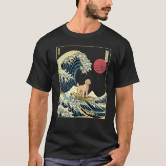 Labradle Japanese Kanagawa Wave Funny Surf Dog  T-Shirt
