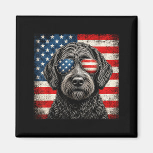 Labradoodle 4th Of July Aamerican Flag Dog Magnet