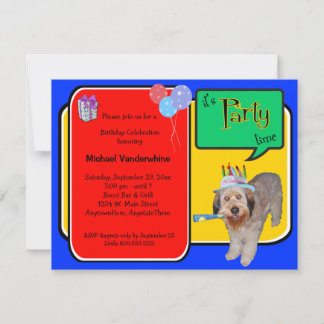 Labradoodle Birthday Barker Invitation