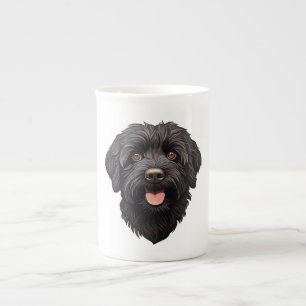 Labradoodle Black Dog Bone China Mug
