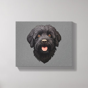 Labradoodle Black Dog Canvas Print