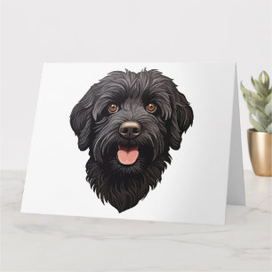 Labradoodle Black Dog Card