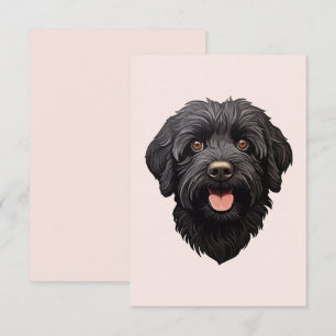 Labradoodle Black Dog Card