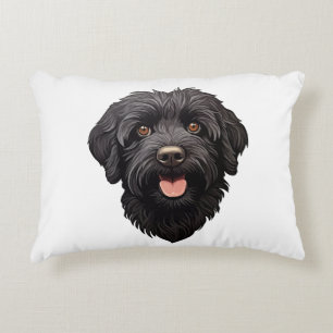Labradoodle Black Dog Decorative Cushion