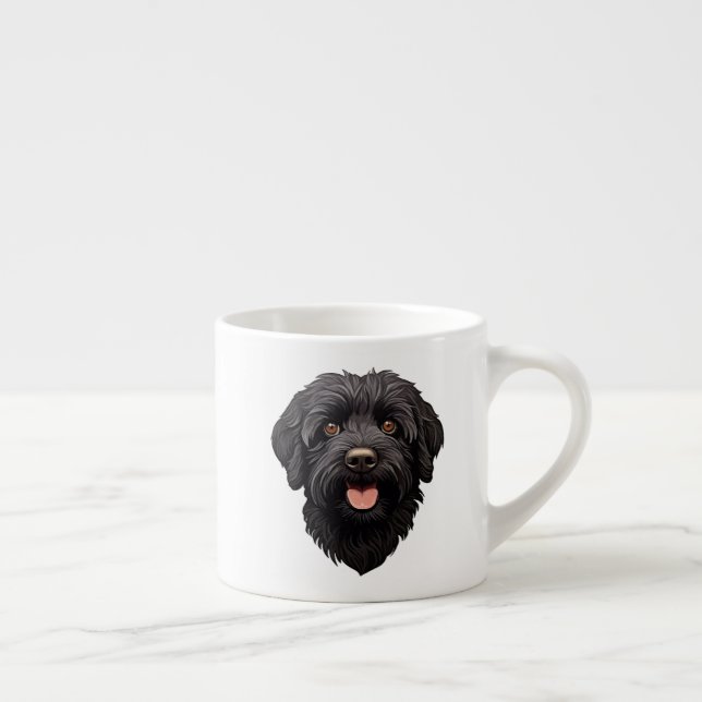 Labradoodle Black Dog Espresso Cup (Right)