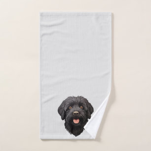 Labradoodle Black Dog Hand Towel