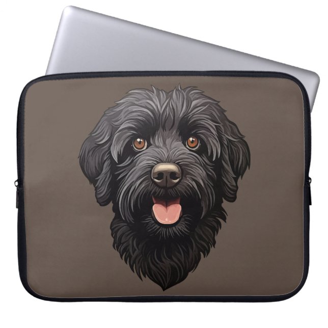 Labradoodle Black Dog Laptop Sleeve (Front)