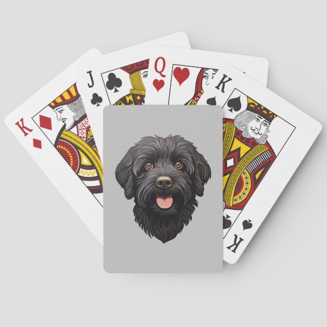 Labradoodle Black Dog Playing Cards (Back)