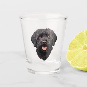 Labradoodle Black Dog Shot Glass