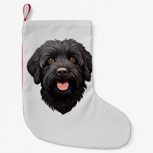 Labradoodle Black Dog Small Christmas Stocking