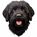 Labradoodle Black Dog Standing Photo Sculpture<br><div class="desc">Black Labradoodle Puppy Dog. Labrador and Poodle dog breed. Embrace the adorable charm of our Black Labradoodle Dog Design, showcasing a delightful closeup of this beloved breed's face with a playful pink tongue sticking out. Perfect for Labradoodle enthusiasts and dog lovers alike, this design captures the loveable personality and irresistible...</div>