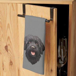 Labradoodle Black Dog Tea Towel
