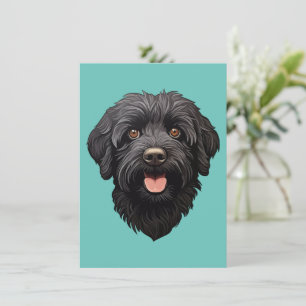 Labradoodle Black Dog Thank You Card