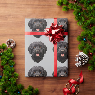 Labradoodle Black Dog Wrapping Paper