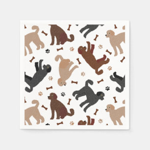 Labradoodle Bones and Paws Napkin