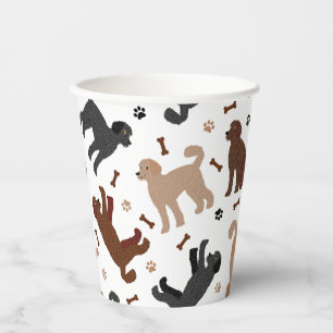 Labradoodle Bones and Paws Paper Cups