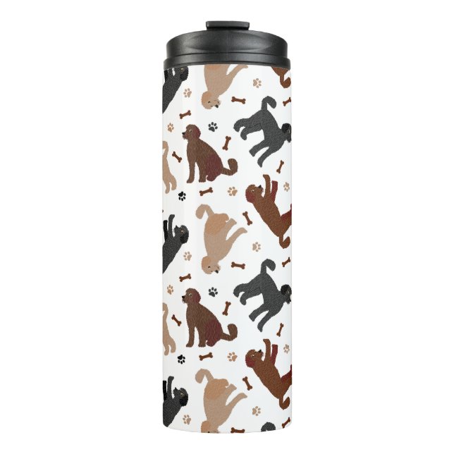 Labradoodle Bones and Paws Thermal Tumbler (Front)