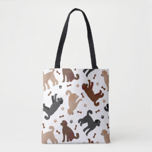 Labradoodle Bones and Paws Tote Bag