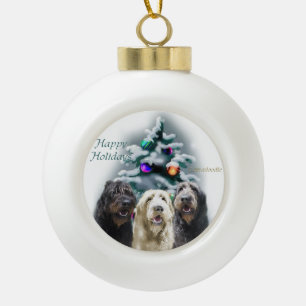 Labradoodle Christmas Ceramic Ball Christmas Ornament