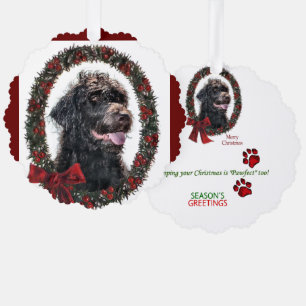 Labradoodle Christmas Gifts Tree Decoration Card
