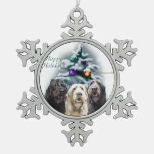 Labradoodle Christmas Snowflake Pewter Christmas Ornament