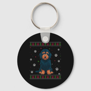 Labradoodle Christmas Sweater Xmas Pet Animal Dog  Key Ring