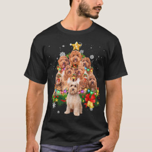 Labradoodle Christmas Tree Lights Funny Dog Xmas G T-Shirt