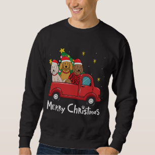 Labradoodle Christmas Truck Tree Mum Dad Xmas Dog Sweatshirt
