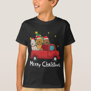 Labradoodle Christmas Truck Tree Mum Dad Xmas Dog T-Shirt
